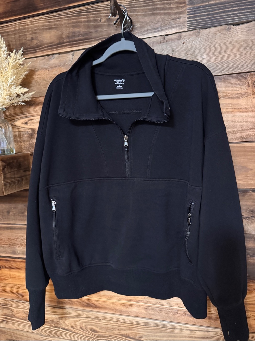Old Navy Active 3X Black Dynamic Fleece Half-Zip Pullover